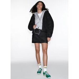 Aritzia TNA Black Relaxed Mid-Rise‎ Cargo Micro Mini Skirt 0